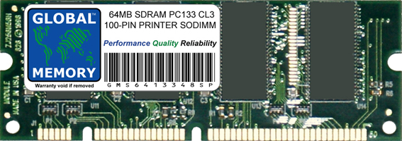 64MB SDRAM PC133 133MHz 100-PIN SODIMM MEMORY RAM FOR PRINTERS